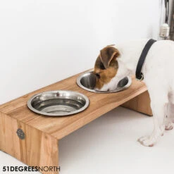 51 Degrees North Voerbak Teak High -Honden Benodigdheden Winkel 51 degrees north voerbak teak high 211100 1000 none