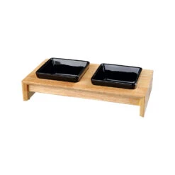 Trixie Voer-Waterbak Set - Keramiek - Hout -Honden Benodigdheden Winkel trixie voer waterbak set keramiek hout 178702 1500 none
