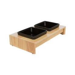 Trixie Voer-Waterbak Set - Keramiek - Hout -Honden Benodigdheden Winkel trixie voer waterbak set keramiek hout 178705 1500 none