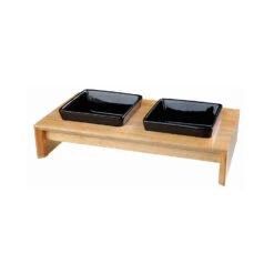 Trixie Voer-Waterbak Set - Keramiek - Hout -Honden Benodigdheden Winkel trixie voer waterbak set keramiek hout 178711 1500 none
