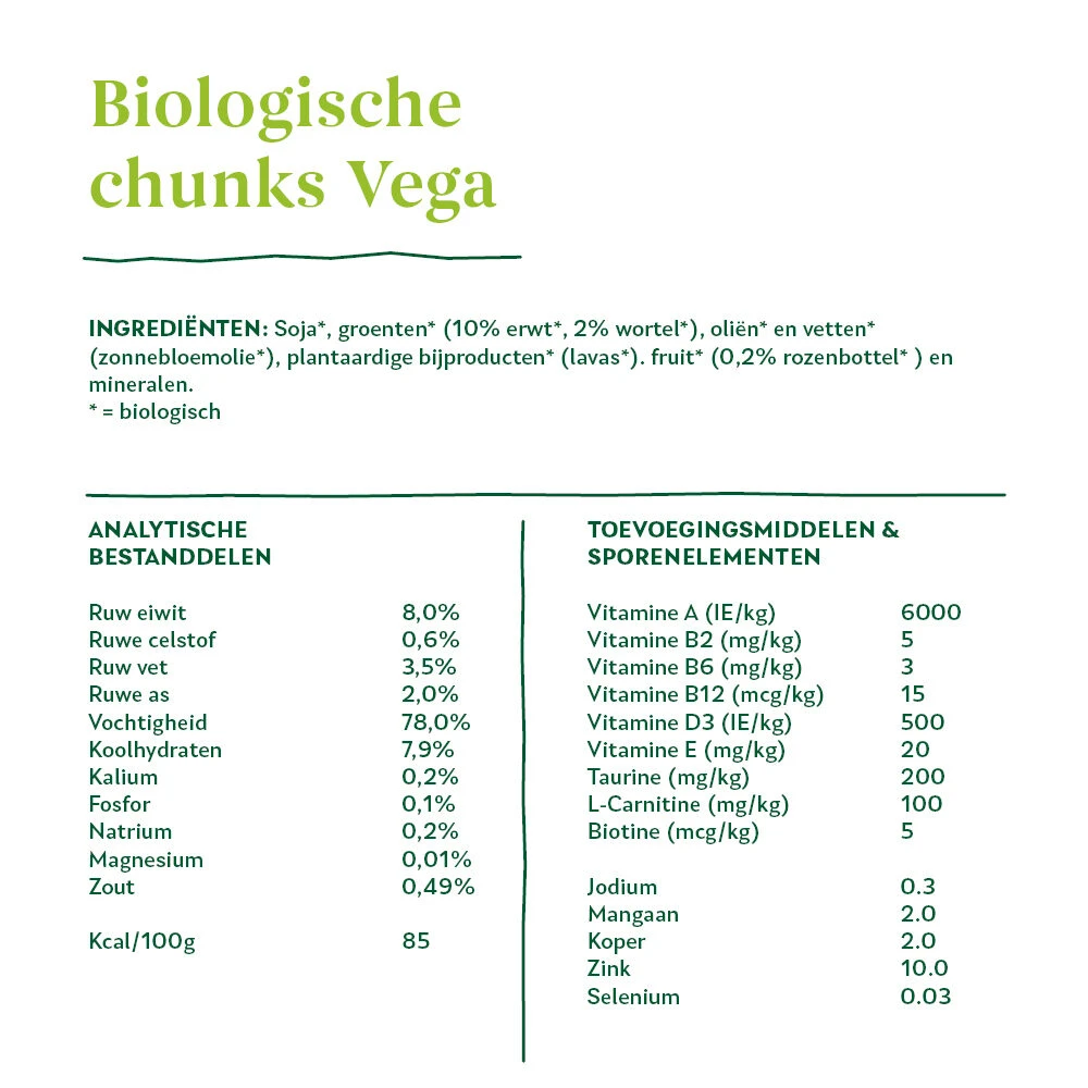 Yarrah - Bio Natvoer Hond Kuipje Chunks Vega 5 Yarrah - Bio Natvoer Hond Kuipje Chunks Vega - Afbeelding 5