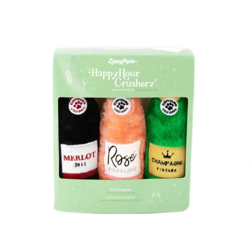 ZippyPaws Happy Hour Crusherz Wine Three Pack 2 ZippyPaws Happy Hour Crusherz Wine Three Pack - Afbeelding 2