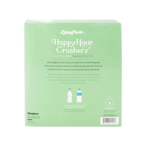 ZippyPaws Happy Hour Crusherz Wine Three Pack 3 ZippyPaws Happy Hour Crusherz Wine Three Pack - Afbeelding 3